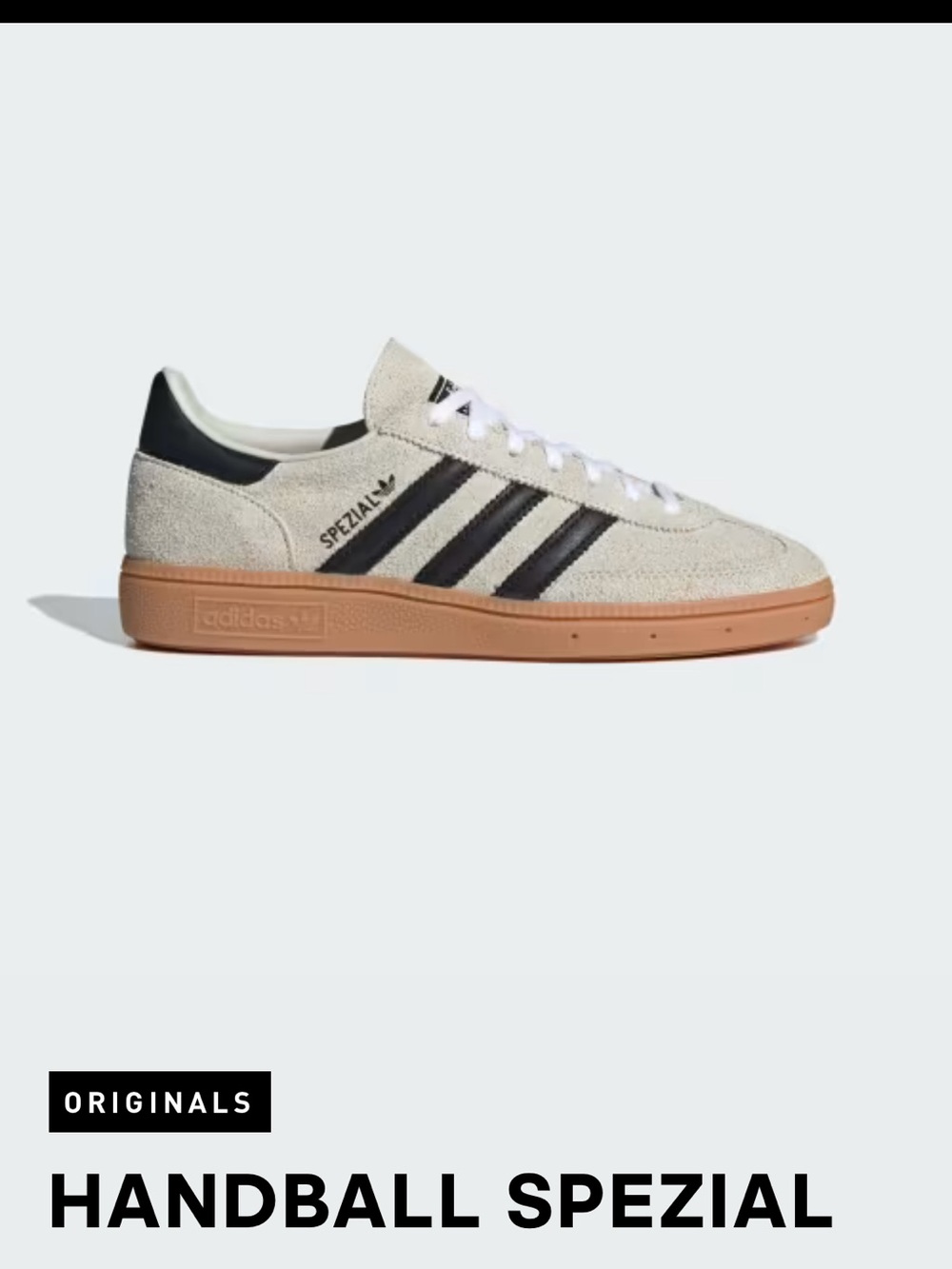 Adidas Spezial Off-White Suede Sneakers with Black Stripes and Gum Sole - Picture 9 of 11